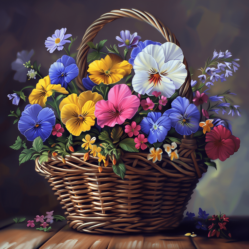 Beauty basket 60x60cm - Timanttimaalaus