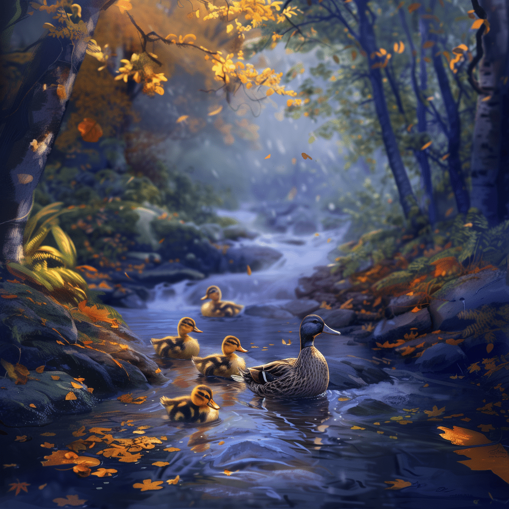 Duck Family 50x50cm - Timanttimaalaus