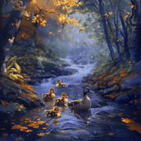 Thumbnail for Duck Family 50x50cm - Timanttimaalaus